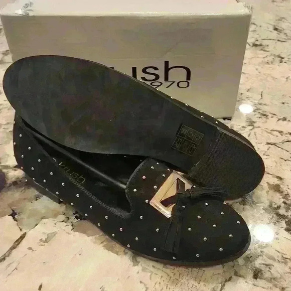 NEW NIB Krush Olivia Black Stud and Tassel Trim Slipper - Picture 4 of 5